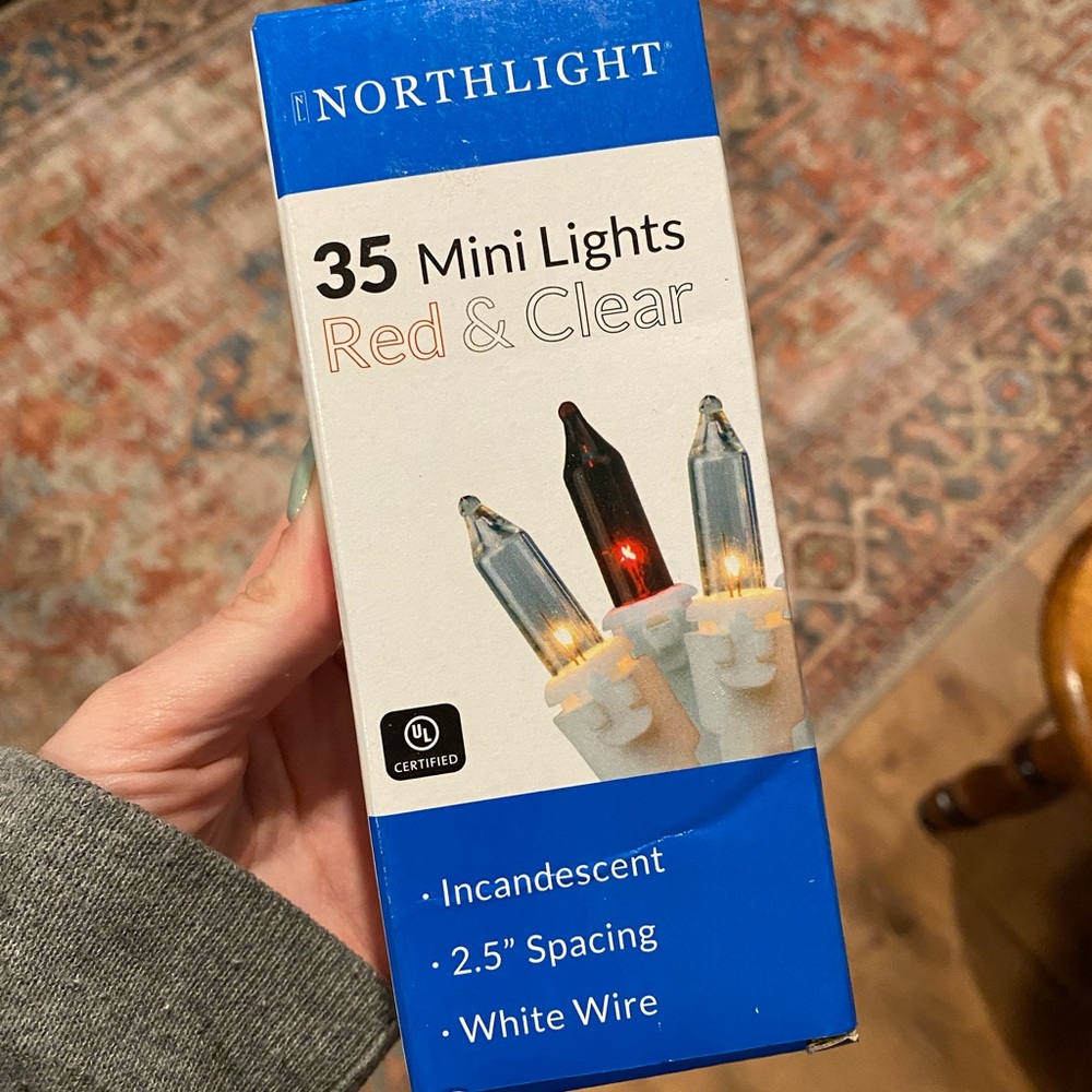 North Light red and white mini lights